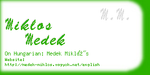 miklos medek business card